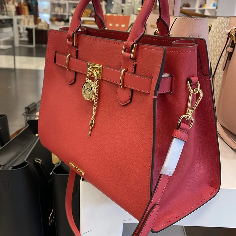 MICHAEL KORS HAMILTON MEDIUM SATCHEL 
 COLOR: LIGHT BERRY SHERBET 
NWT - Picture 2 of 16